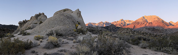 Alpenglow on Basin Mountain, near Bishop CA