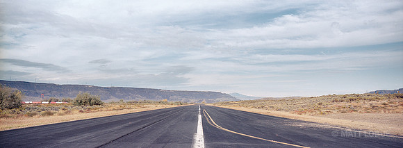 Looking down runway 21, 3W7 airport, Grand Coulee Dam, WA