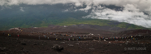 Descending Mt. Fuji, looking down onto the Sea of Trees, Japan